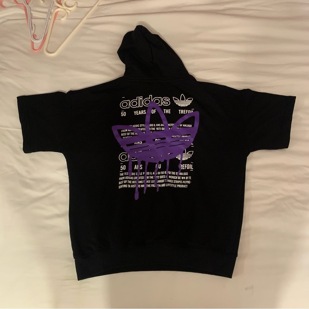 Adidas short sleeve hoodie sweater